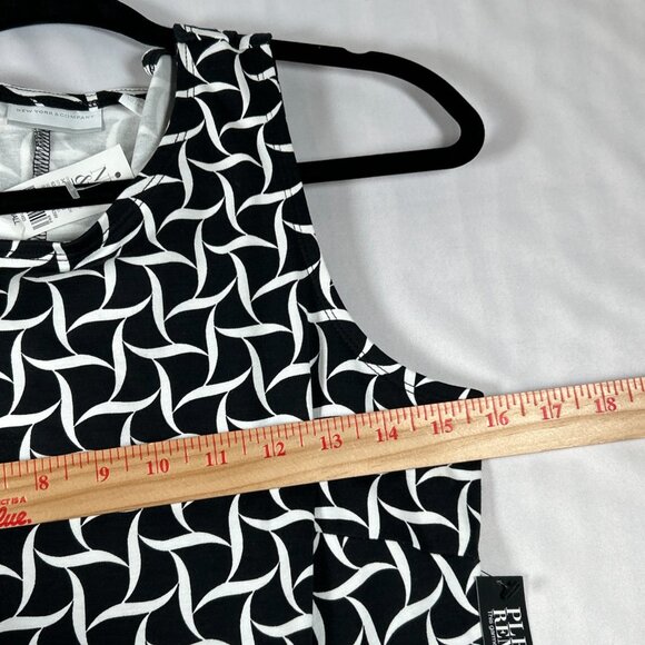 New York & Co Small Sleeveless Midi A Line Dress With Pockets Black White NWT - Picture 8 of 12